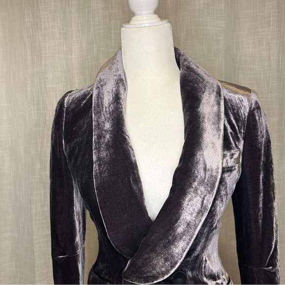 BCBG MaxAzria velvet long Double breasted coat - Picture 6 of 17